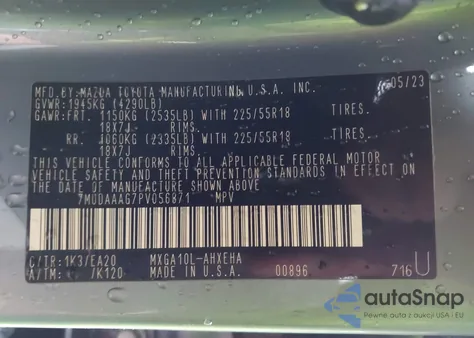 2023 Toyota Corolla Cross Xle from USA, damaged, VIN 7MUDAAAG7PV056871